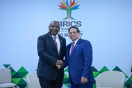 PM meets with Southern African President at expanded BRICS Summit